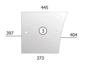 Door lower glass, RH/LH side, John Deere MC1, CC2