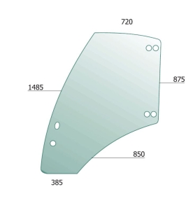 Door Glass RH Deutz-Fahr Agrotron MK3, Lamborghini Champion, Victory, Same Diamand, Rubin
