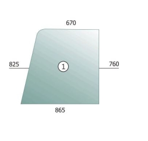 Upper door glass, RH/LH New Holland TL, TS, TM, Case JXU