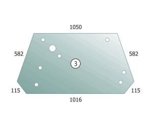 Rear glass Valmet Valtra