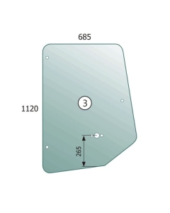 Upper door glass Cat 428D, CAT 432D