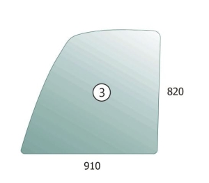 Door upper glass JCB535-70