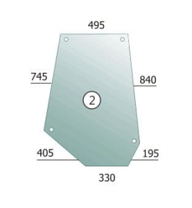 Door glass LH/RH Massey Ferguson, Landini