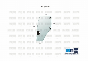 Door Glass RH New Holland TD, Case JX