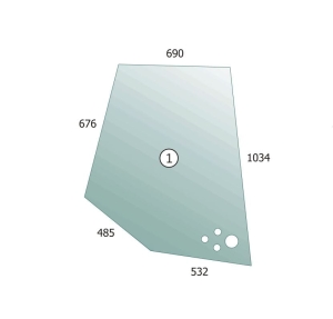 Door glass upper Valtra RH/LH