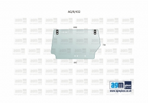 Rear Glass for Landini Powerfarm, McCormick C-MAX