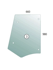 Side glass New Holland, Hitachi, Ford New-Holland