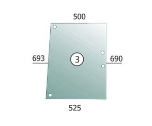 Side glass LH/RH Massey Ferguson