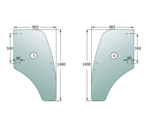 Door glass LH/RH  Lindner Geotrac