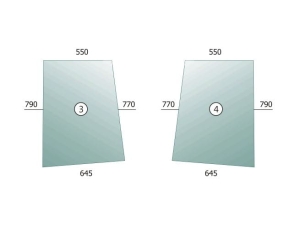 Side glass RH/LH Fiat G, L, New Holland TL, Ford