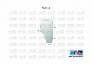 Door Glass LH Lamborghini Lampo, Same Roller, Deutz-Fahr Agroplus