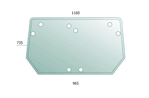Rear Glass Lamborghini Lampo, Same Roller, Dorado, Deutz-Fahr Agroplus