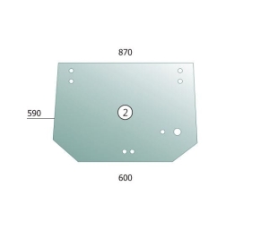Rear glass New Holland TD 5.65, Case Farmall A