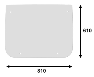 front lower glass Mecalac 