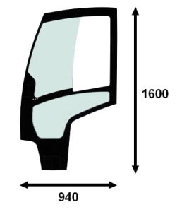 left door glass Mecalac