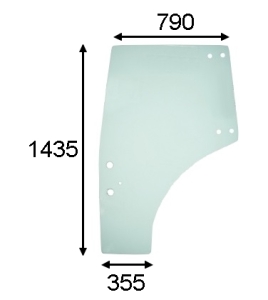 left door glass Kubota
