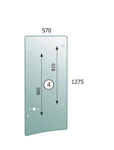 Side glass Cat 428D, Cat 432D