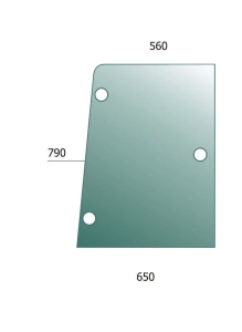Side Glass RH New Holland TM,TS,TL, Case MXM, Fiat M, Ford 