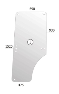 Door glass RH/LH Zetor