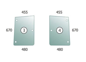 Side glass LH/RH New Holland, Case 