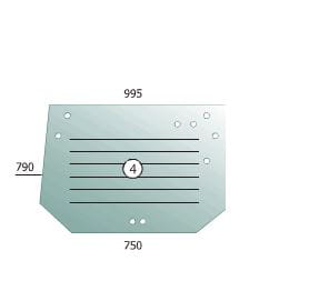 Rear glass Fendt Farmer, Favorit, heating system