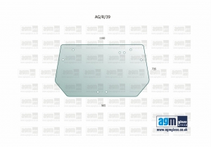 Rear Glass for Lamborghini Lampo, Same Roller, Dorado, Deutz-Fahr Agroplus
