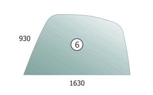Side glass JCB right hand side