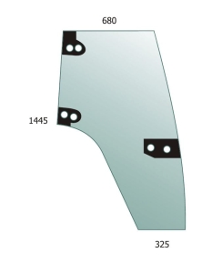 Door Glass RH Case CS, CVX, New Holland CVT, TVT, Steyr M, CVT, CVX