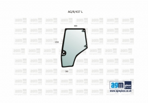 Door Glass LH New Holland TD, Case Farmall A