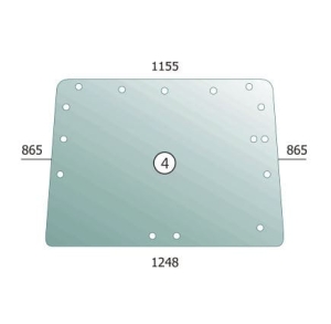 Rear upper glass Renault -12, -14, -32, -34, -52, -54