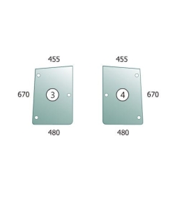 Side glass LH/RH Case IH