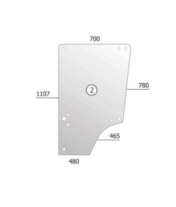 Upper door glass John Deere MC1 RH/LH