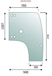 Door glass Terex TLB