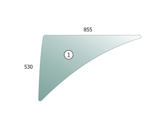 Lower side glass  RH/LH CAT