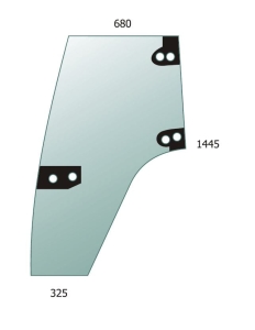 Door Glass LH Case CS, CVX, New Holland CVT, TVT, Steyr M, CVT, CVX