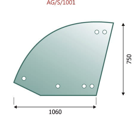Upper door glass Deutz Fahr Agrovector