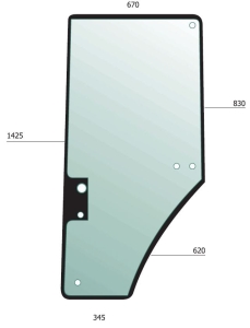 Door Glass LH for John Deere 