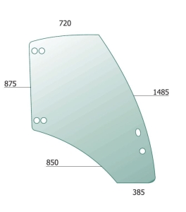Door Glass LH Deutz-Fahr Agrotron MK3, Lamborghini Champion, Victory, Same Diamand, Rubin