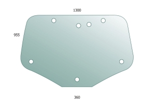 Rear Glass for New Holland, Case, Steyr Profi