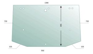 Rear Glass New Holland TL, TS, TM, TLA, Case JXU