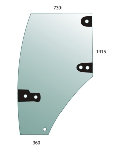 Door Glass LH for Case, McCormick