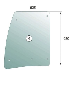 Door upper glass Terex 860, Fermec 860